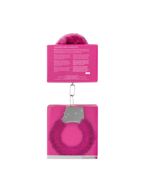 Pleasure Kajdanki Furry Pink - Zabawki BDSM dla Par