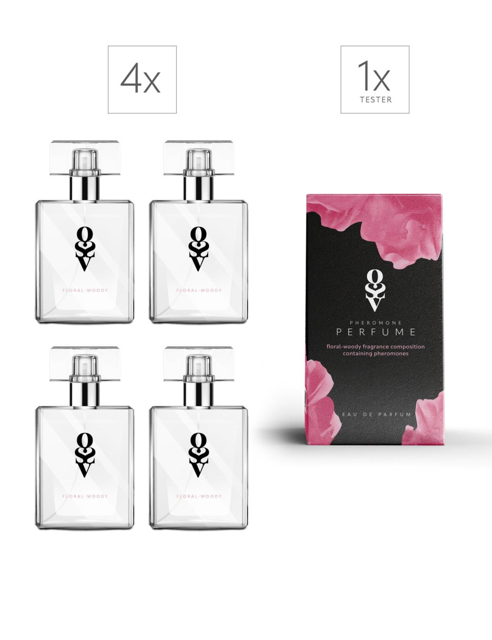 Obsessive Zestaw: Tester + 4 Damskie Perfumy Floral-Woody