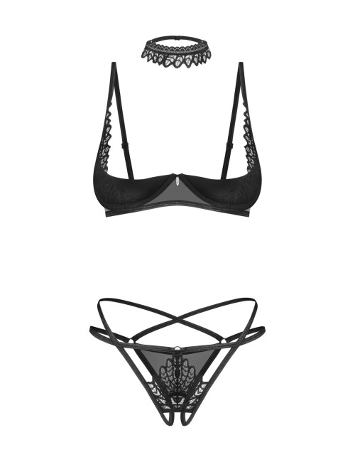 Obsessive Donarella Otwarty Komplet 3-częściowy (XS/S)