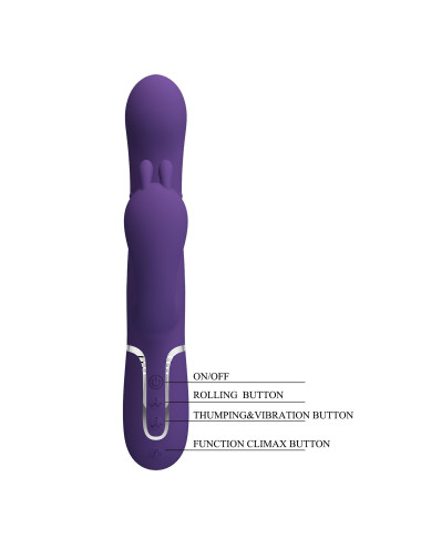 PRETTY LOVE - Cammy Dark Purple, Twinkled Tenderness, 7 thumping functions 7 vibration functions 4 rolling functions
