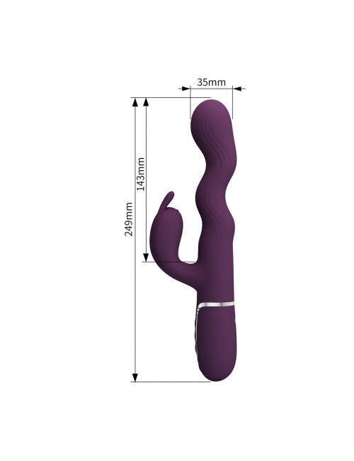 Pretty Love Laursen Dark Purple Waving & Vibrating Rabbit Vibrator