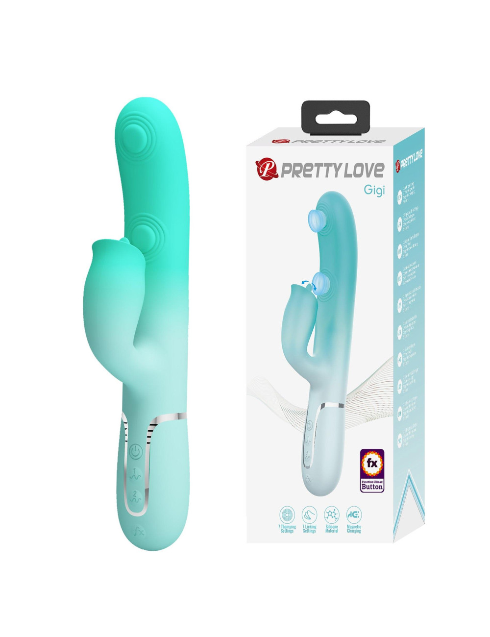 PRETTY LOVE - Gigi,7 thumping functions 7 licking modes, Silicone