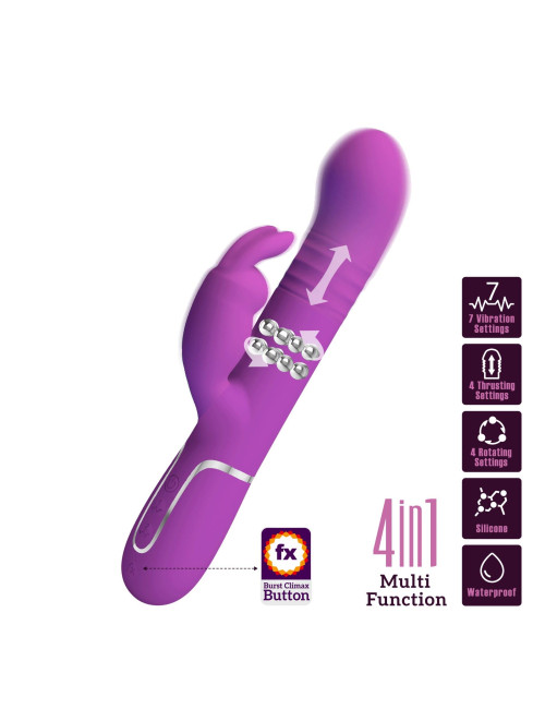 PRETTY LOVE - Coale Purple, 7 vibration functions 4 rotation functions 4 thrusting settings
