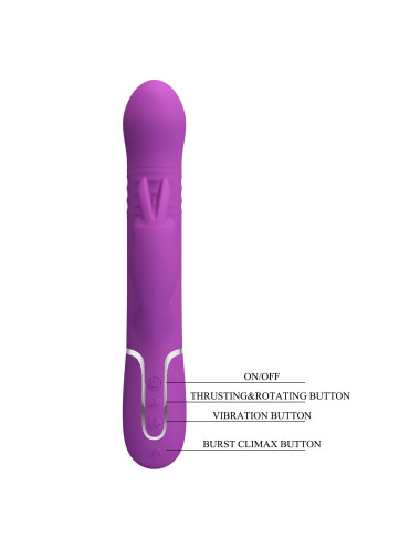 PRETTY LOVE - Coale Purple, 7 vibration functions 4 rotation functions 4 thrusting settings
