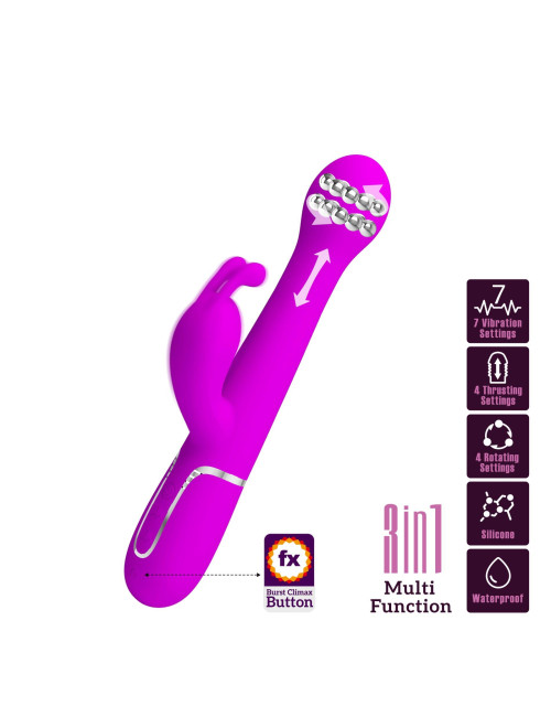 PRETTY LOVE - Dejon Twinkled Tenderness Purple, 7 vibration functions 4 thrusting settings 4 rotation functions