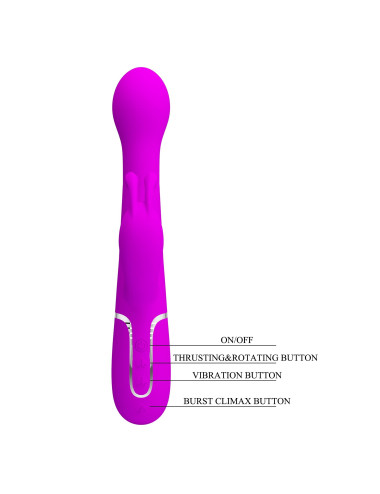 PRETTY LOVE - Dejon Twinkled Tenderness Purple, 7 vibration functions 4 thrusting settings 4 rotation functions