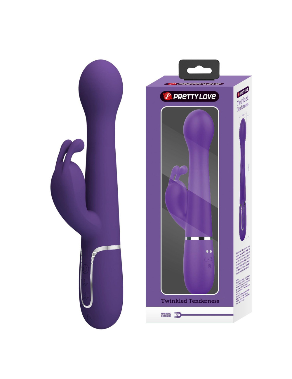 PRETTY LOVE - Dejon dark Purple, 7 vibration functions 4 thrusting settings 4 rotation functions