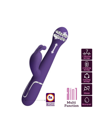 PRETTY LOVE - Dejon dark Purple, 7 vibration functions 4 thrusting settings 4 rotation functions