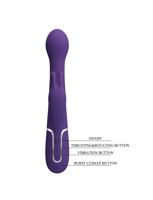 PRETTY LOVE - Dejon dark Purple, 7 vibration functions 4 thrusting settings 4 rotation functions
