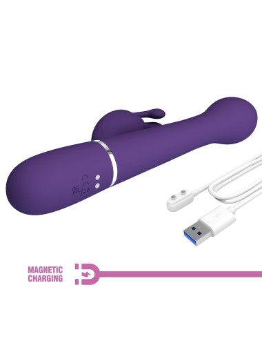 PRETTY LOVE - Dejon dark Purple, 7 vibration functions 4 thrusting settings 4 rotation functions