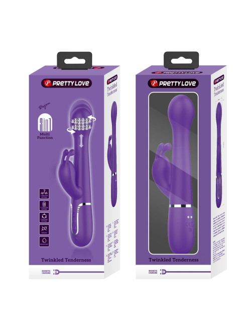 PRETTY LOVE - Dejon dark Purple, 7 vibration functions 4 thrusting settings 4 rotation functions