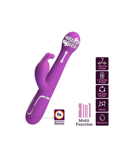 PRETTY LOVE - Dejon Purple, 7 vibration functions 4 thrusting settings 4 rotation functions