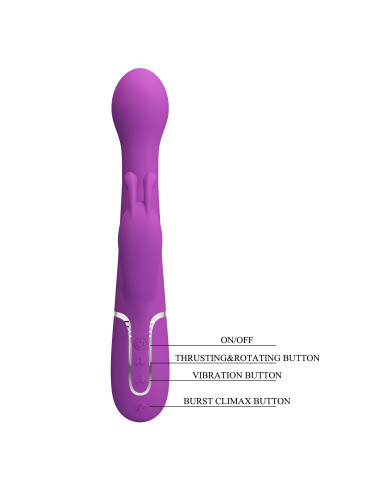 PRETTY LOVE - Dejon Purple, 7 vibration functions 4 thrusting settings 4 rotation functions