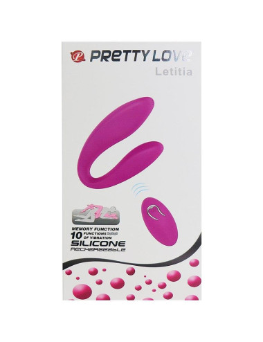 PRETTY LOVE LETITIA USB – Wibrator silikonowy, 10 funkcji, pilot, wodoodporny, stymulator