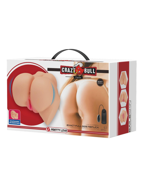 Crazy Bull Emilia - Wibracyjny Masturbator z Dwoma Otworami