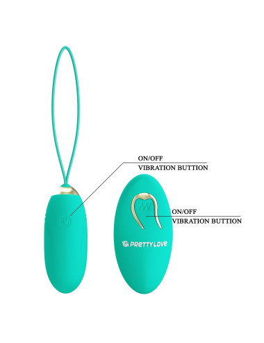 PRETTY LOVE - JENNY Dream chaser 1, Green, Wireless remote control 12 vibration functions