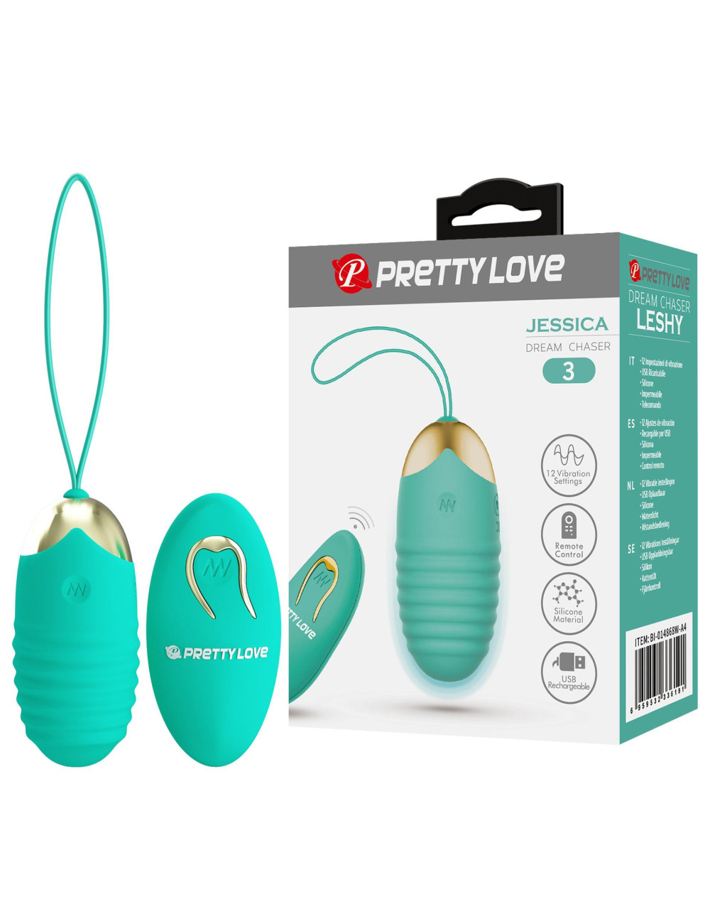 Pretty Love Jessica - Zielony wibrator z pilotem i 12 trybami