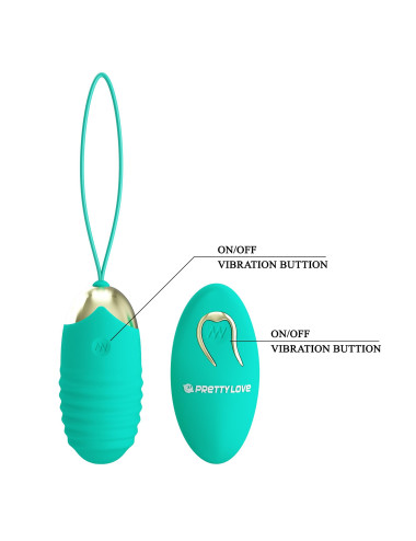 PRETTY LOVE - JESSICA Dream chaser 3, Green, Wireless remote control 12 vibration functions