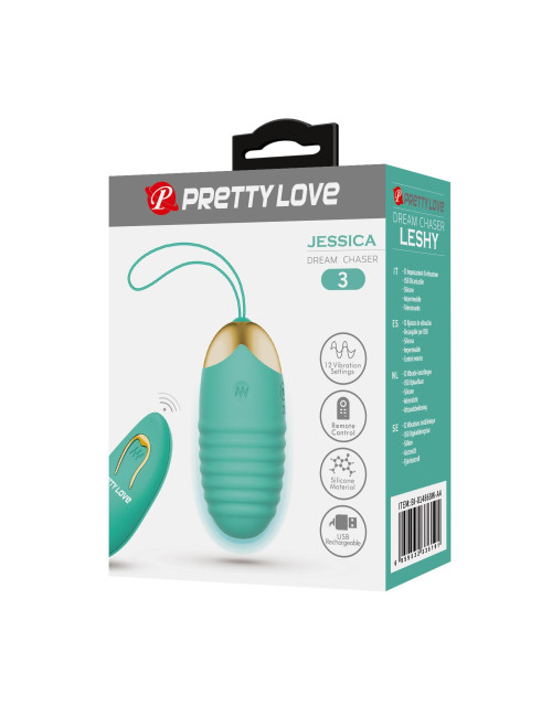 Pretty Love Jessica - Zielony wibrator z pilotem i 12 trybami