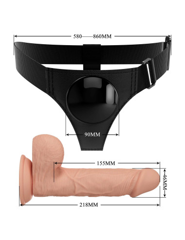 PRETTY LOVE - HARNESS BRIEFS Jerry Universal Strap-On Harness 7,6'' Dildo Flesh