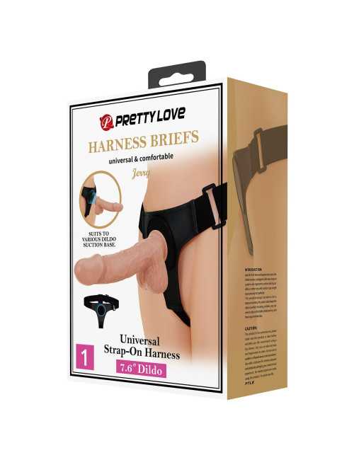 Pretty Love Jerry Universal - Zestaw Strap-On z dildo 7,6 cala