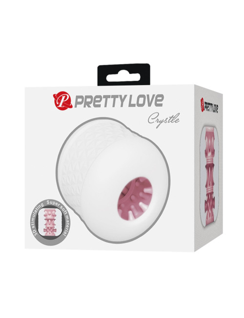 PRETTY LOVE Masturbator Crystle - dwustronny, wodoodporny, teksturowany kanał - zabawki erotyczne