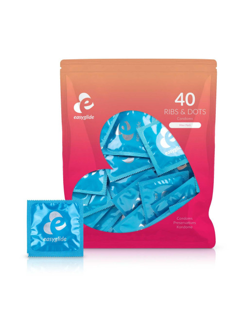 Prezerwatywy z prążkami i wypustkami EasyGlide 40 szt.