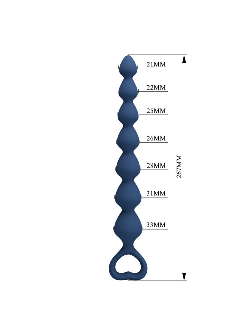 MR PLAY Anal Bead L – silikonowy koralik analny, wodoodporny, 26,7 cm – Zabawki Anal Pręty