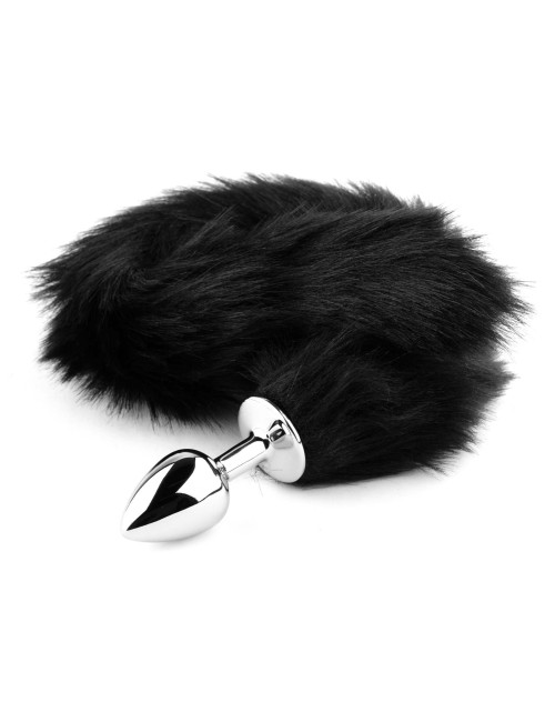 B - Series HeavyFun Plug Analny XL z Czarnym Ogoniem Lisa