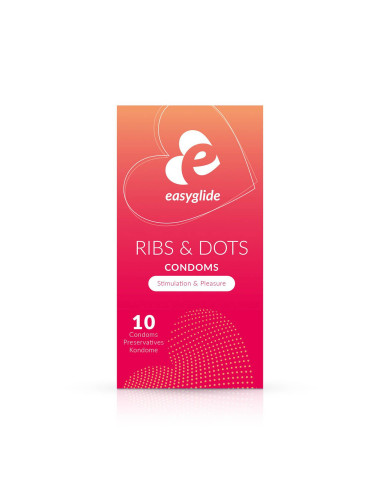 EasyGlide - Ribs and Dots Condoms 10 pcs