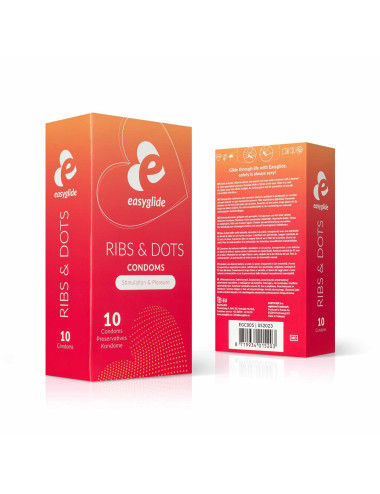 EasyGlide - Ribs and Dots Condoms 10 pcs