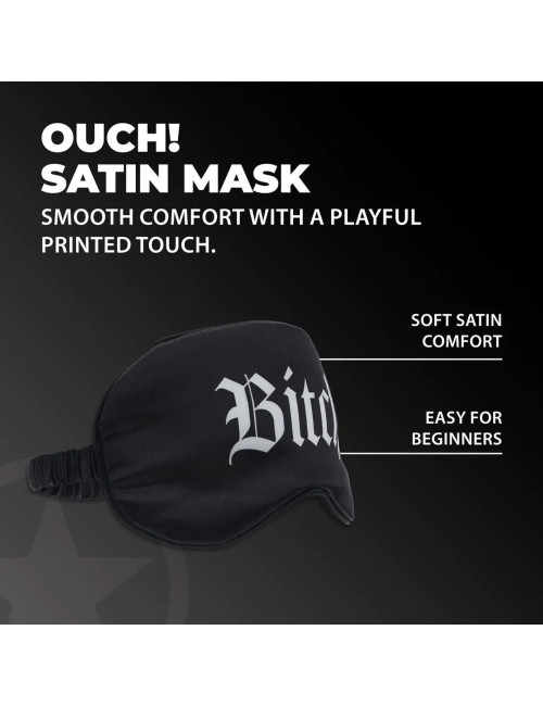 Bitch - Printed Satin Mask - Black