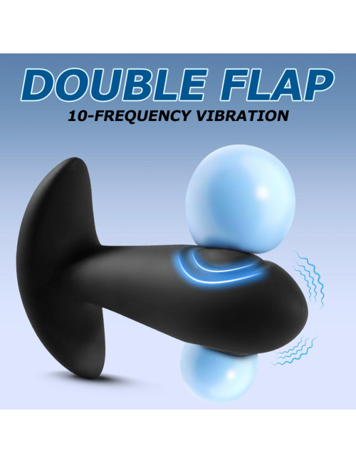 Dual Tapping Anal Plug – Wibrujący korek analny z Pilotem, 10 funkcji tappingu, 10 prędkości wibracji, silikonowy, wodoodporny