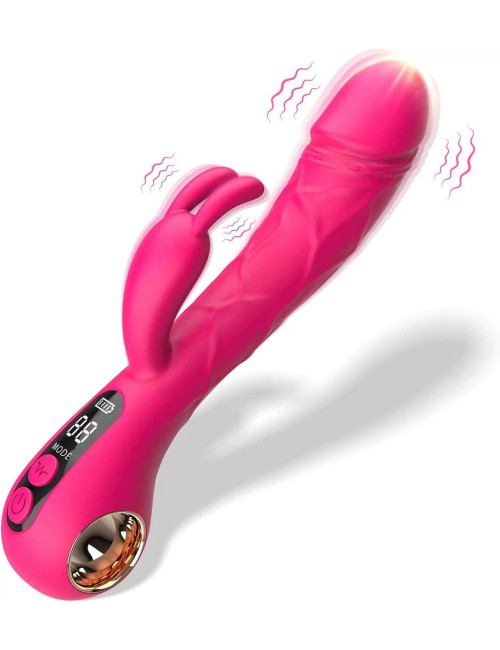 Króliczek G-Spot i Stymulacja Punktu G oraz Łechtaczki - Wibrator 2w1, 9+9 trybów, IPX7