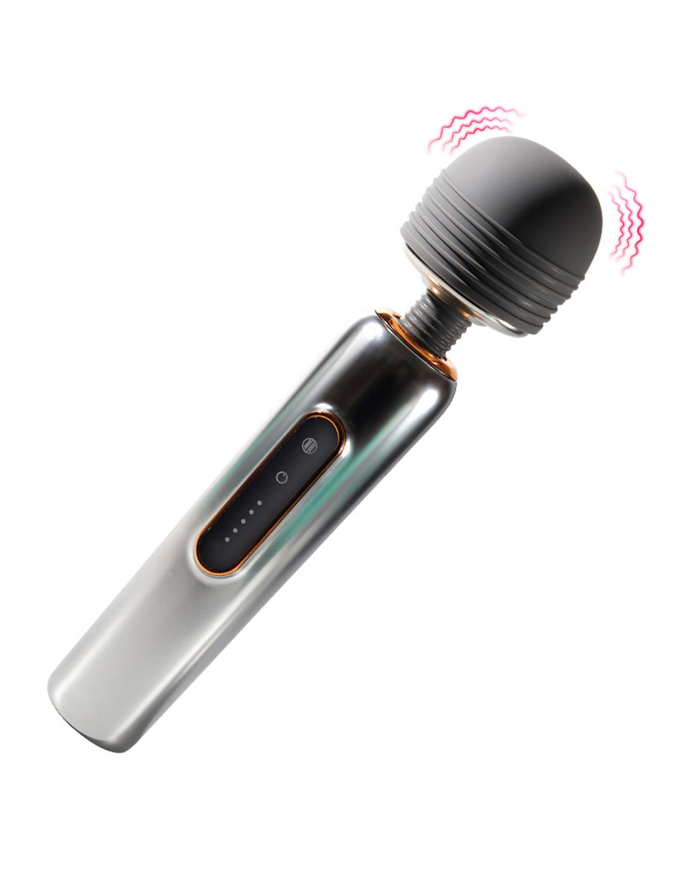Masażer Wand WAND MASSAGERS SHINING METALLIC LUSTER - 5 poziomów, wibrator, cichy, USB