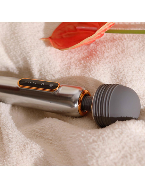Masażer Wand WAND MASSAGERS SHINING METALLIC LUSTER - 5 poziomów, wibrator, cichy, USB