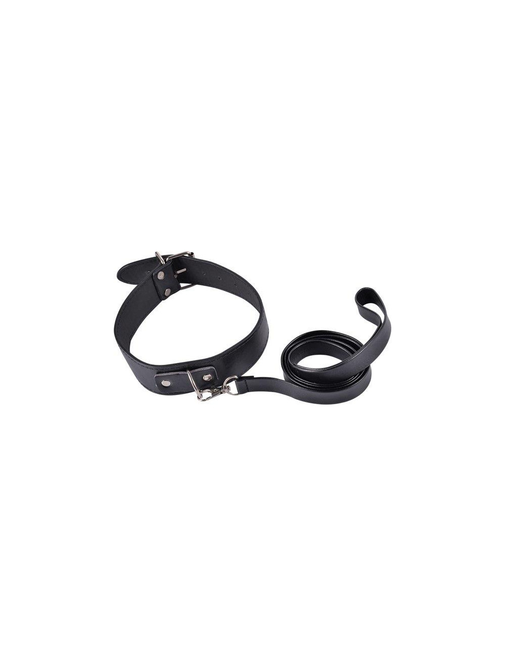 Kinky collar black  collar with leash  adjustable