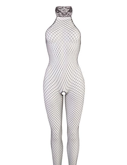 NO:XQSE Net Catsuit Black - Czarny kombinezon siatka M/L
