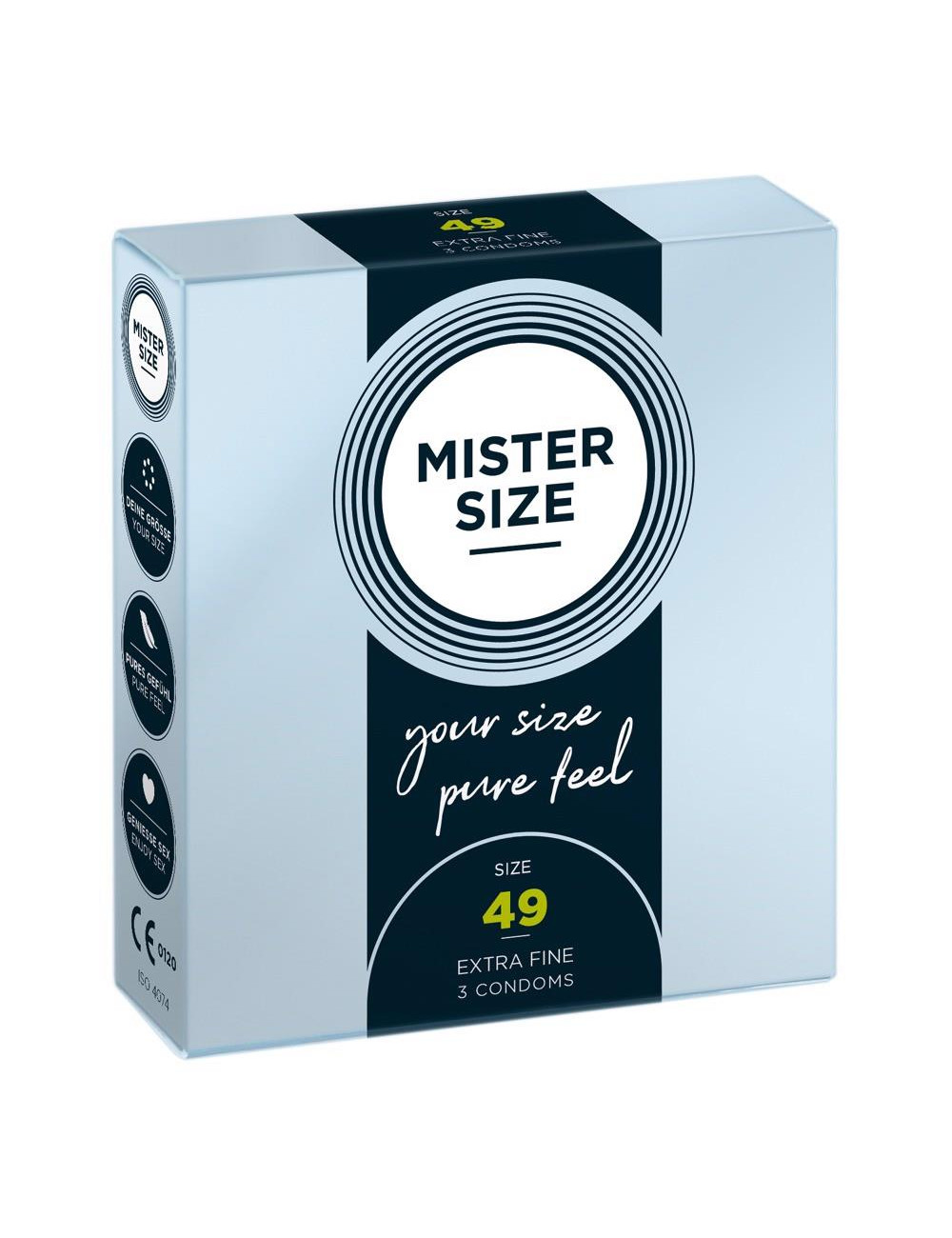 Mister Size 49mm - Prezerwatywy dopasowane, 3 sztuki