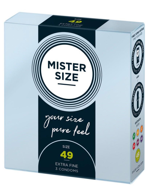 Mister Size 49mm - Prezerwatywy dopasowane, 3 sztuki