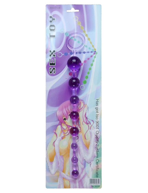 B - Series EasyLove Jelly Anal Beads Purpurowe Kulki Analne