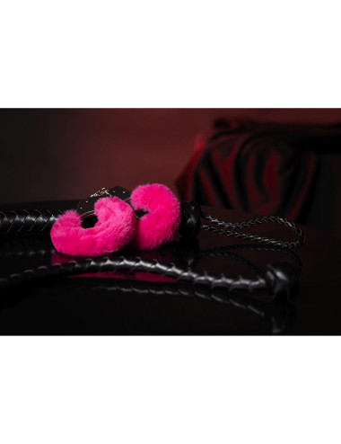 Furry Metal Hand Cuffs - Pink