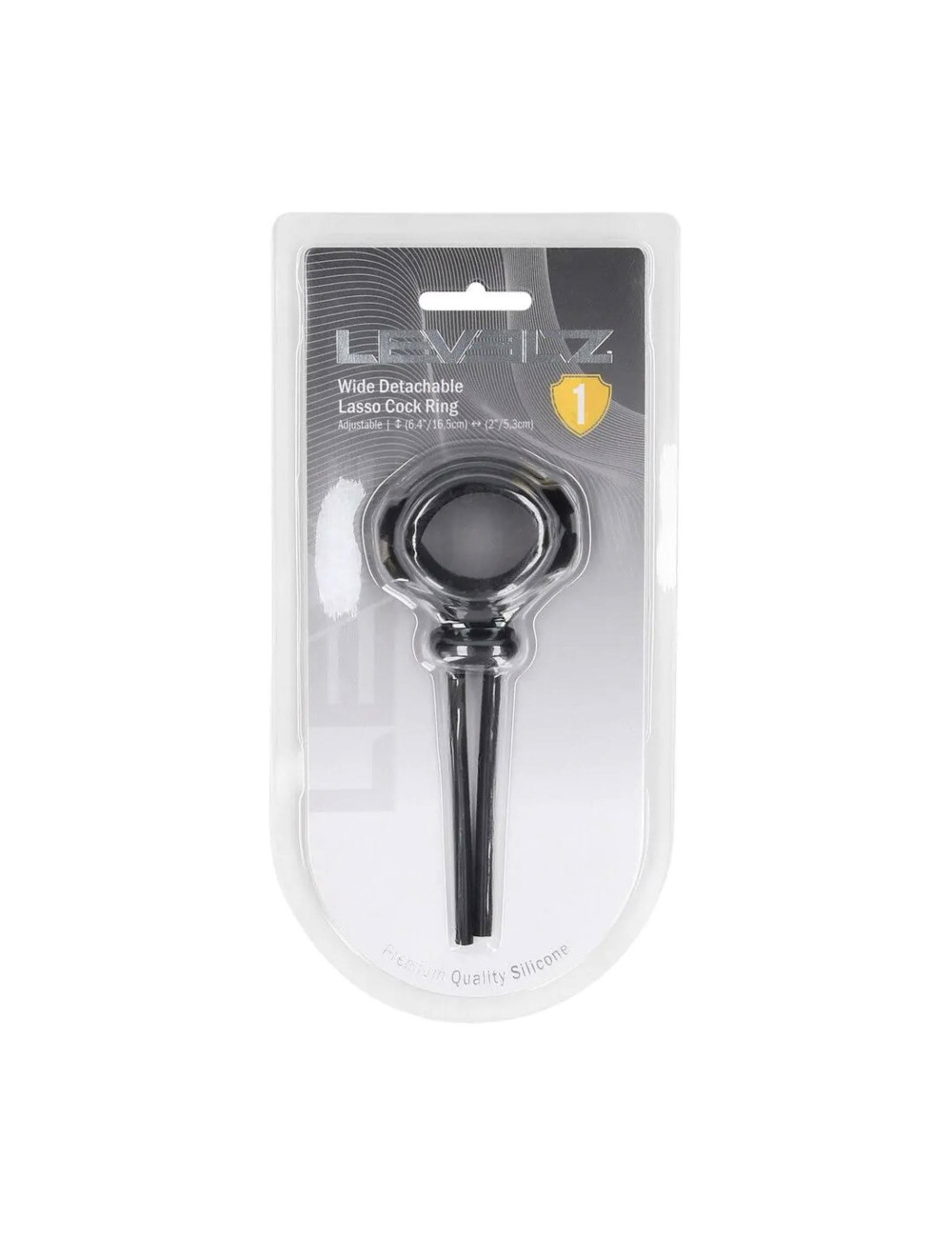 Detachable Wide Adjustable Silicone Lasso Cockring - 5mm - Black