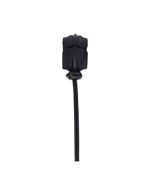Detachable Wide Adjustable Silicone Lasso Cockring - 5mm - Black