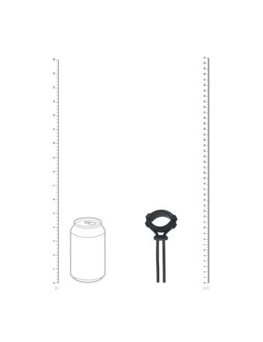 Detachable Wide Adjustable Silicone Lasso Cockring - 5mm - Black