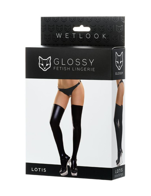 Glossy Pończochy Shiny Wetlook Lotis Czarne M