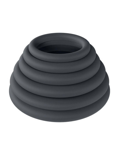 Classic Silicone Cockring Set of 6 - Black