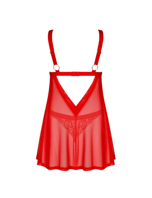 Komplet Obsessive Elianes: zwiewny babydoll i stringi M/L