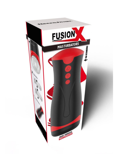 Masturbator Vibrating&Squeeze Black