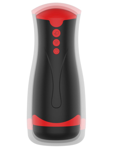 Masturbator Vibrating&Squeeze Black